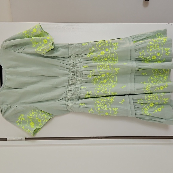 Anthropologie Linen Dress Women Medium oversized Somerset Embroidered NWOT - Picture 5 of 6